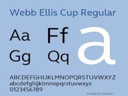 Schriftart Webb Ellis Cup 2019